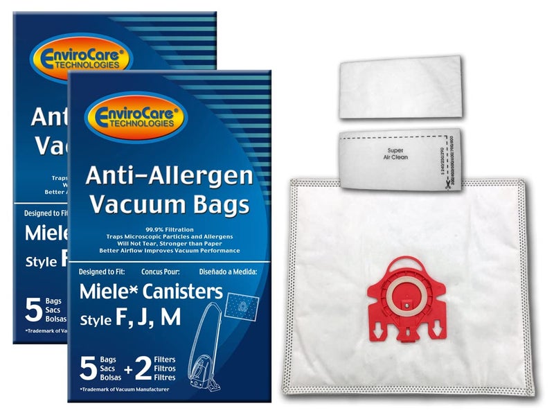 EnviroCare Replacement Vacuum Cleaner Bags Designed to fit Miele Canisters Style F J M 10 Bags with 4 Filters - Image 1